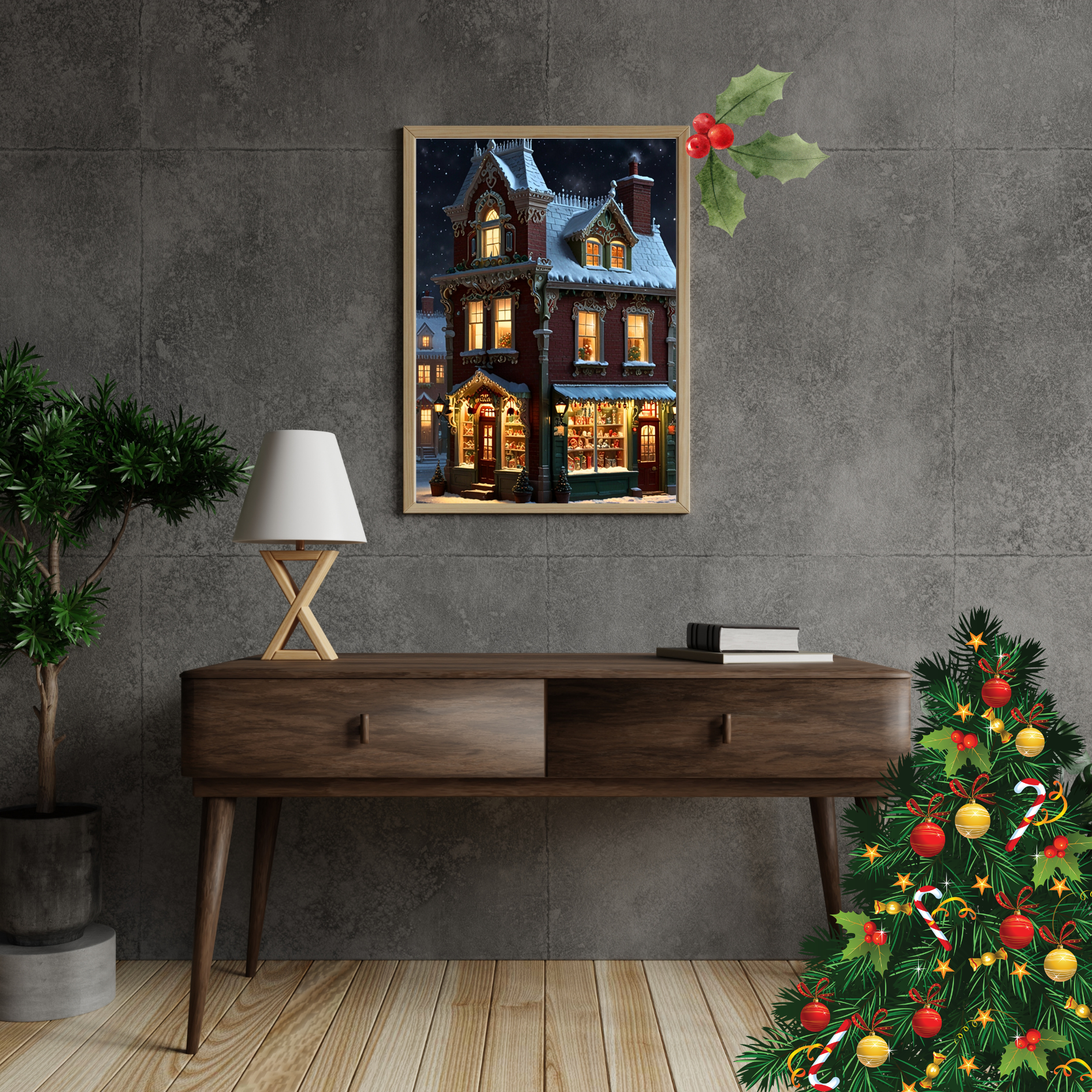 Victorian Christmas Magic: Exclusive Old Toy Shop Wall Art Set 