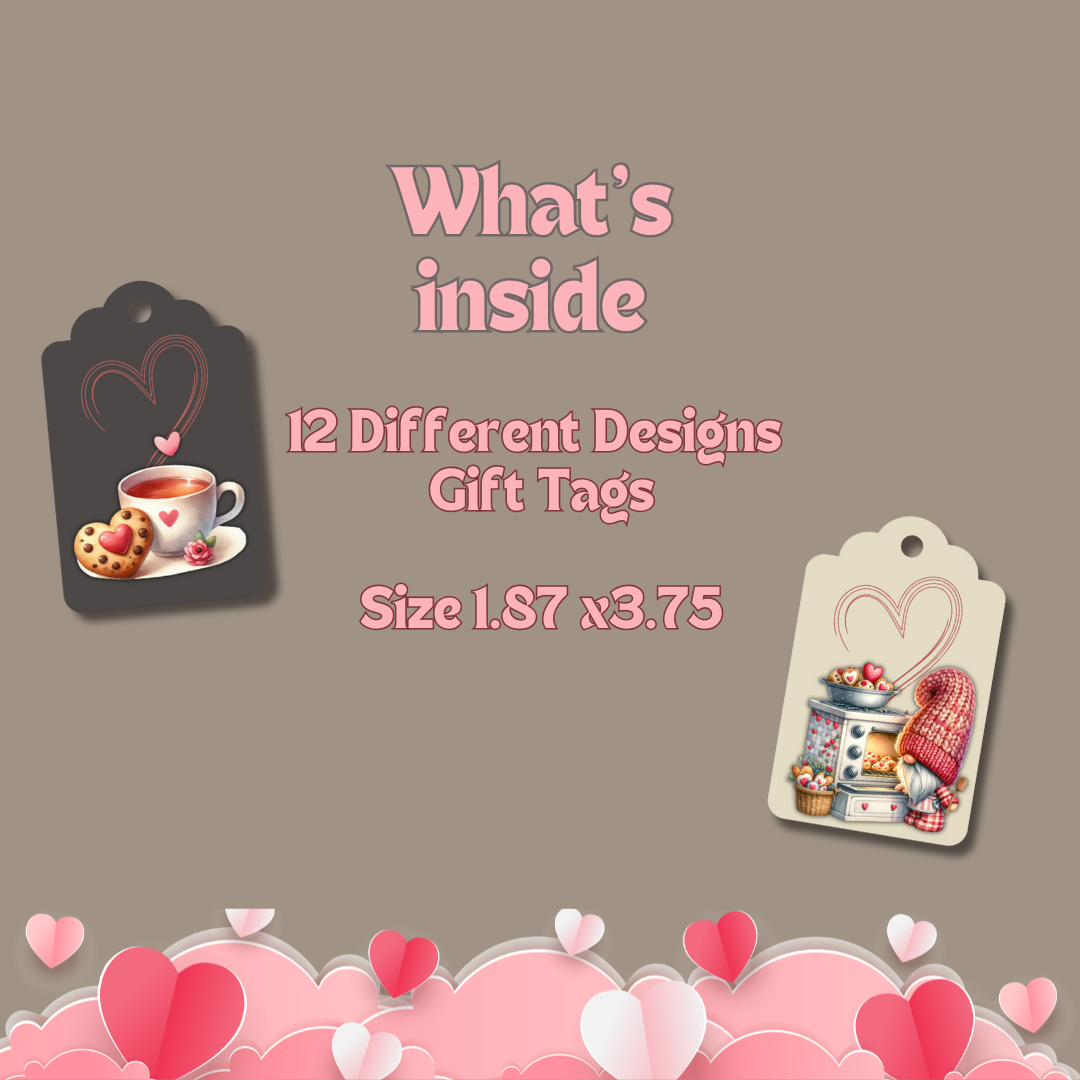 Valentine’s Day Gnome Gift Tags – Digital Download