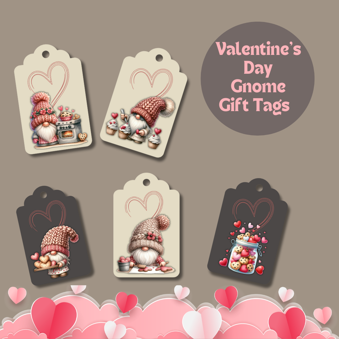 Valentine’s Day Gnome Gift Tags – Digital Download