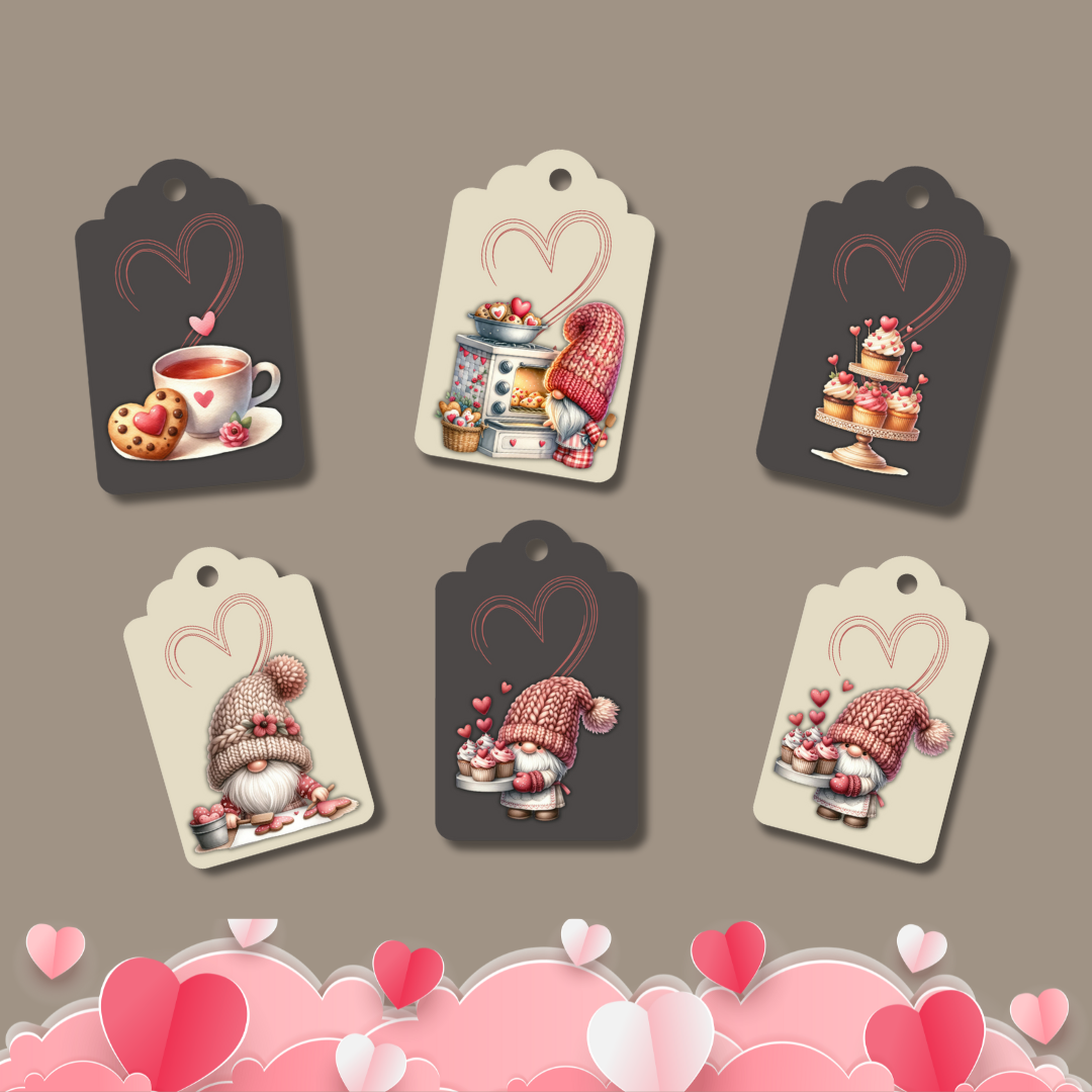 Valentine’s Day Gnome Gift Tags – Digital Download