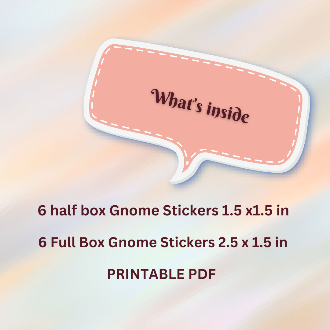 Strawberry Gnome Stickers Printable for Planners - Cute, Fun & Whimsical Decor, DIY Craft Stickers, Digital Download