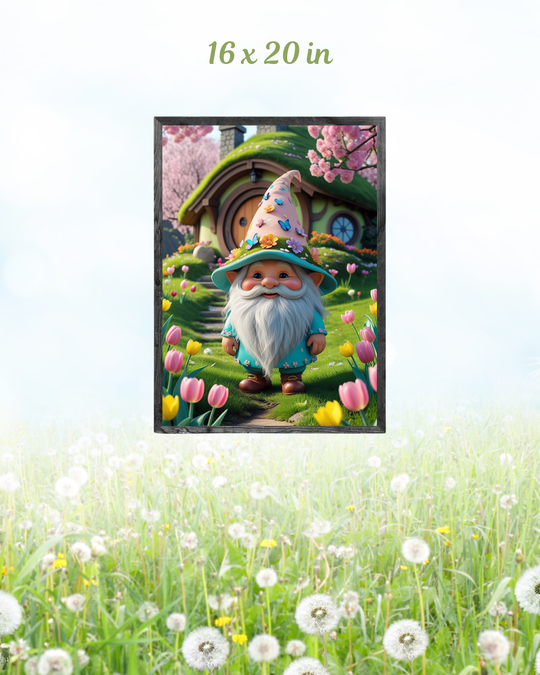 Whimsical Spring Gnome Wall Poster Set – Printable PDF (16x20 in) 