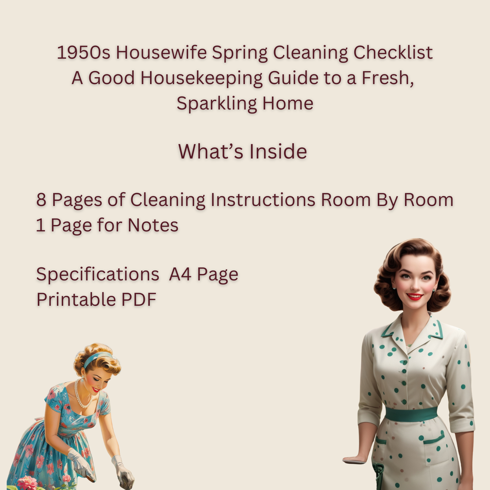 1950s Housewife Spring Cleaning Checklist – A Vintage Guide to a Sparkling Home!