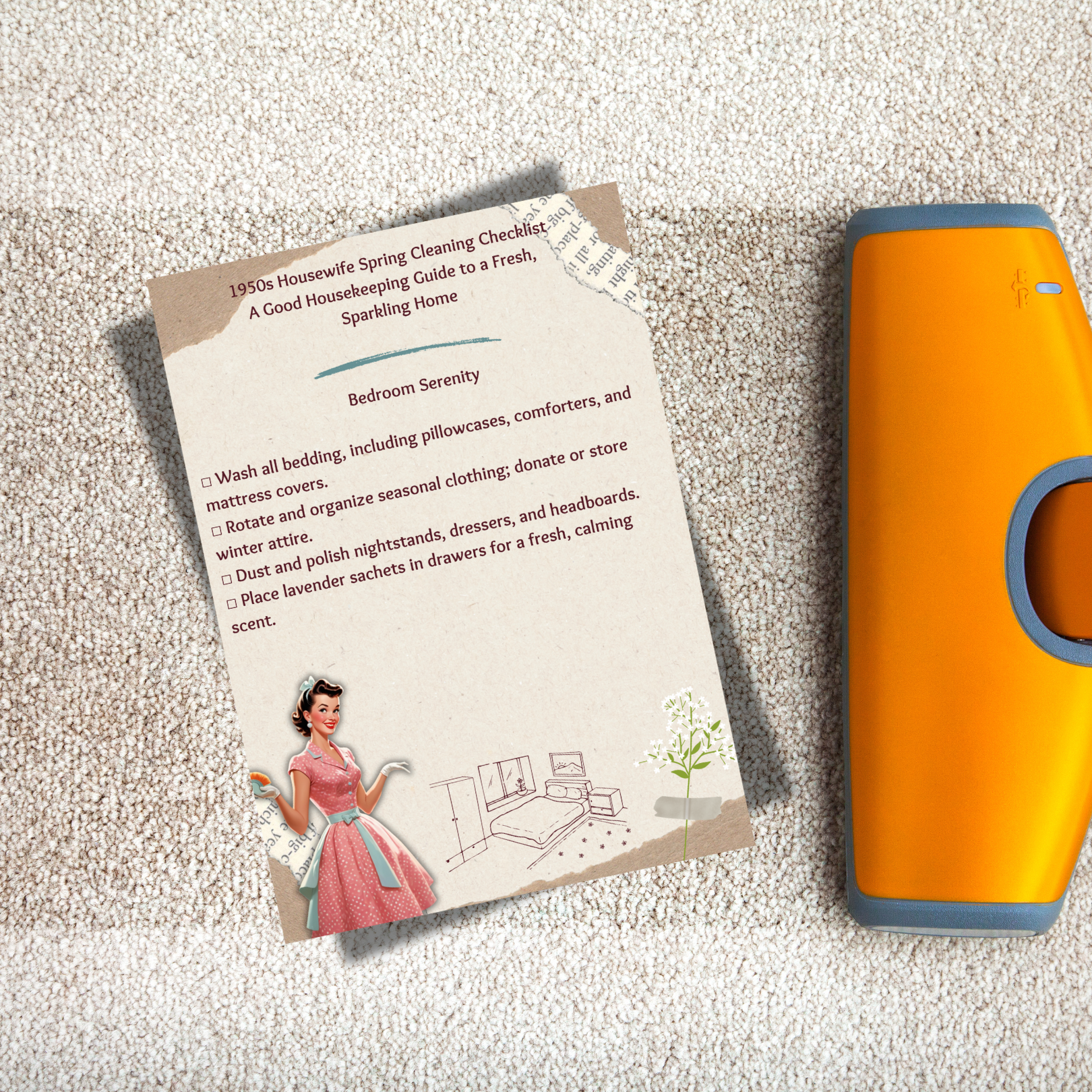 1950s Housewife Spring Cleaning Checklist – A Vintage Guide to a Sparkling Home!