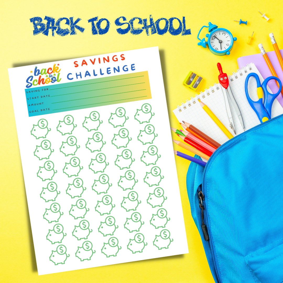 Back to School Savings Challenge - Printable PDF 