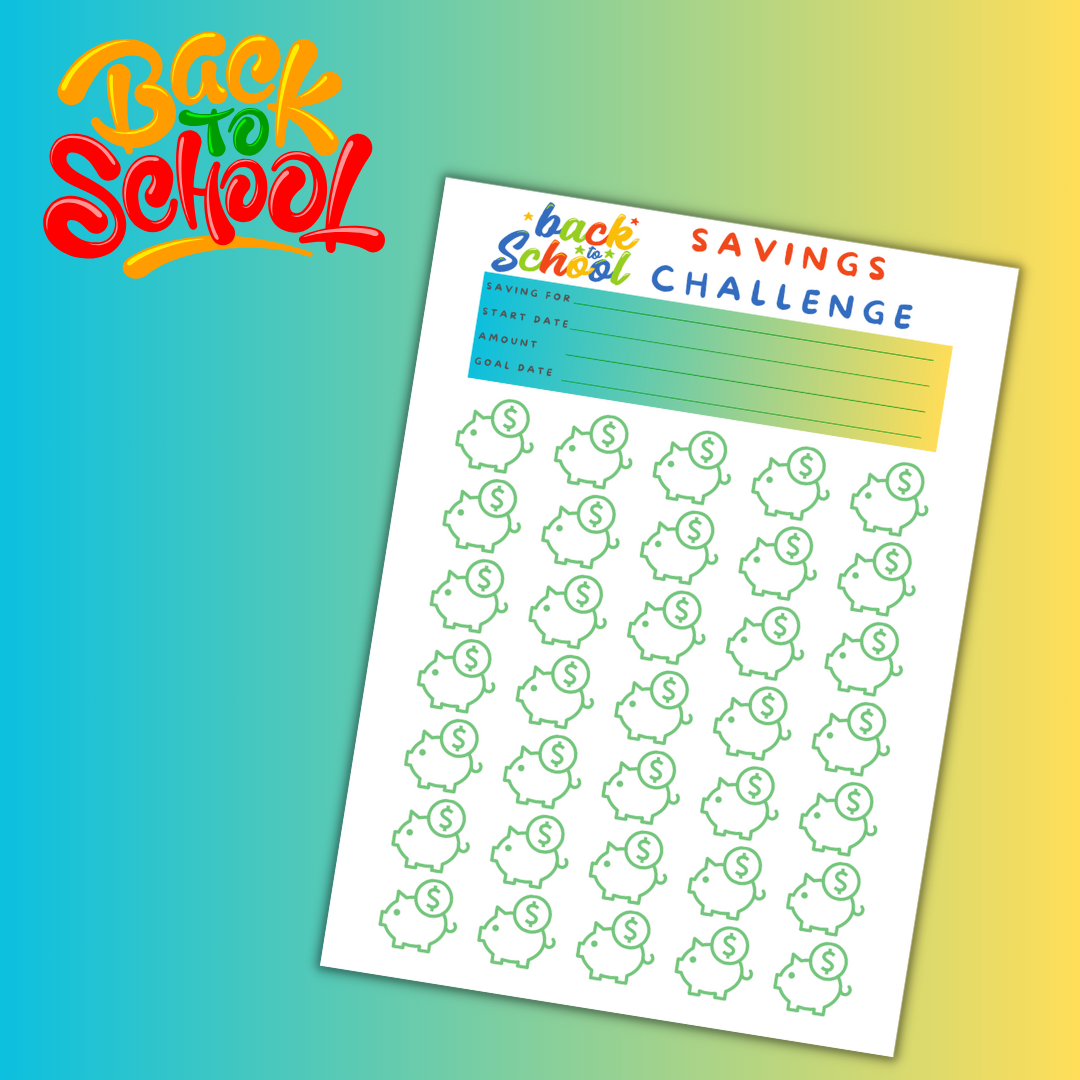 Back to School Savings Challenge - Printable PDF 