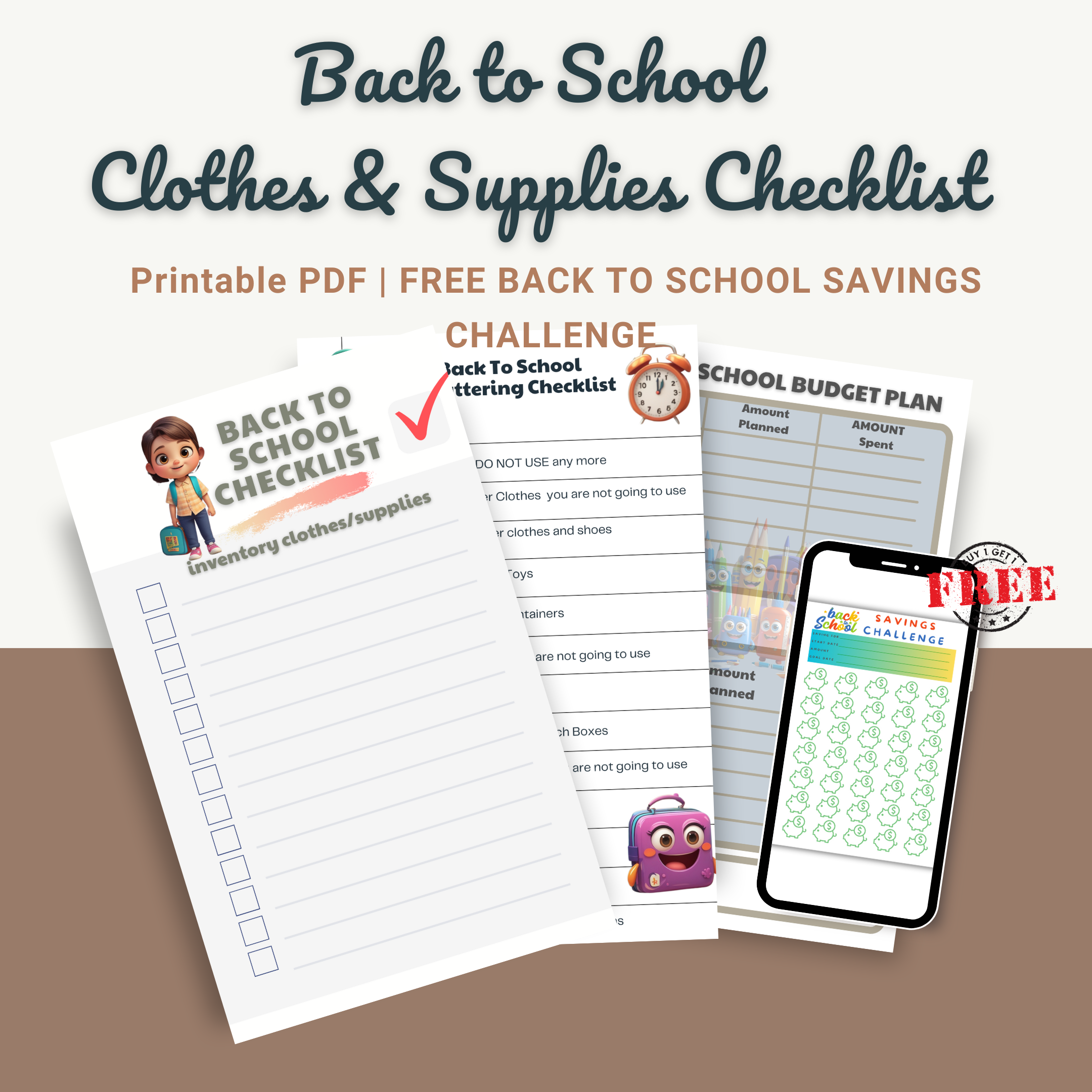 Back to School Clothes and Supplies Checklist Bundle