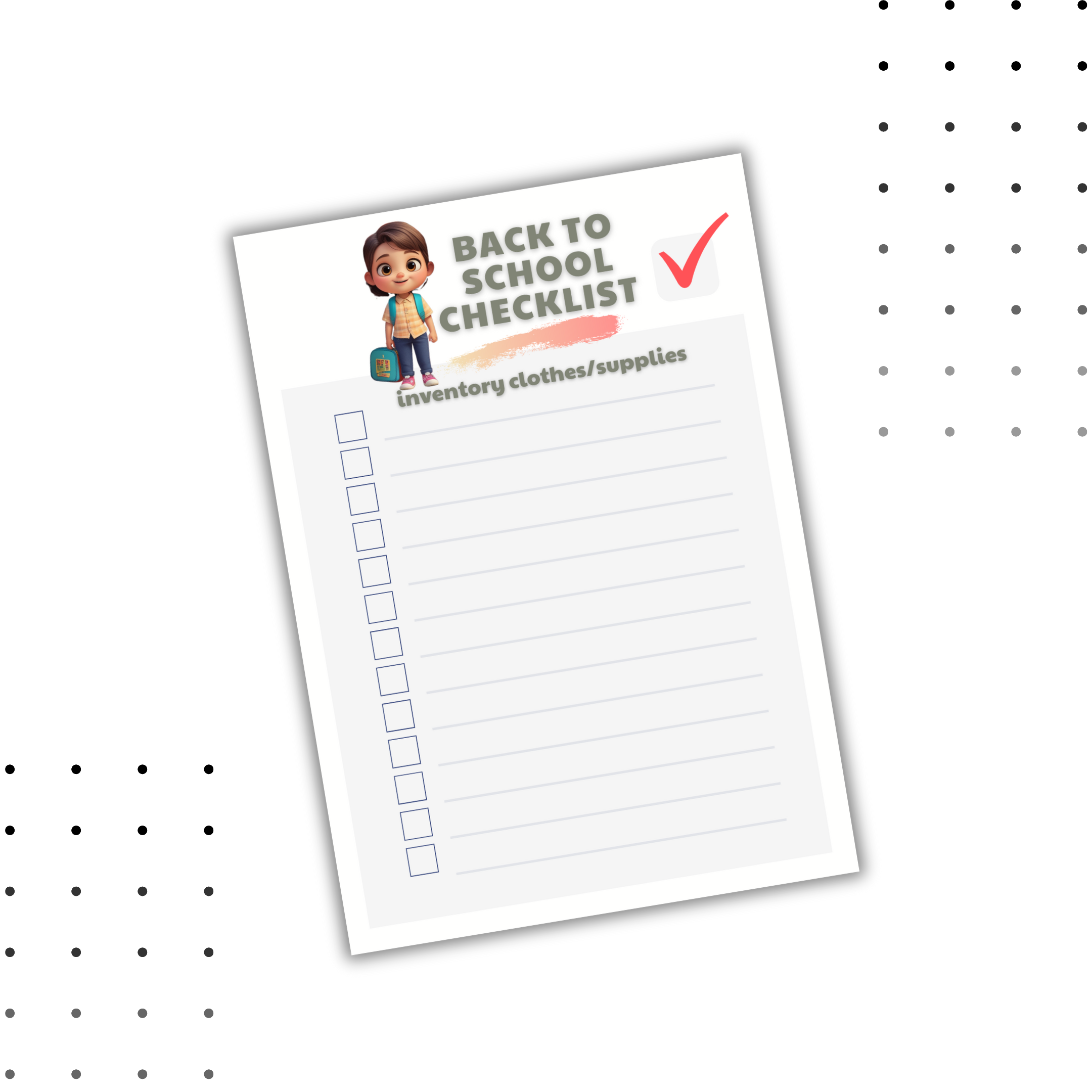 Back to School Clothes and Supplies Checklist Bundle