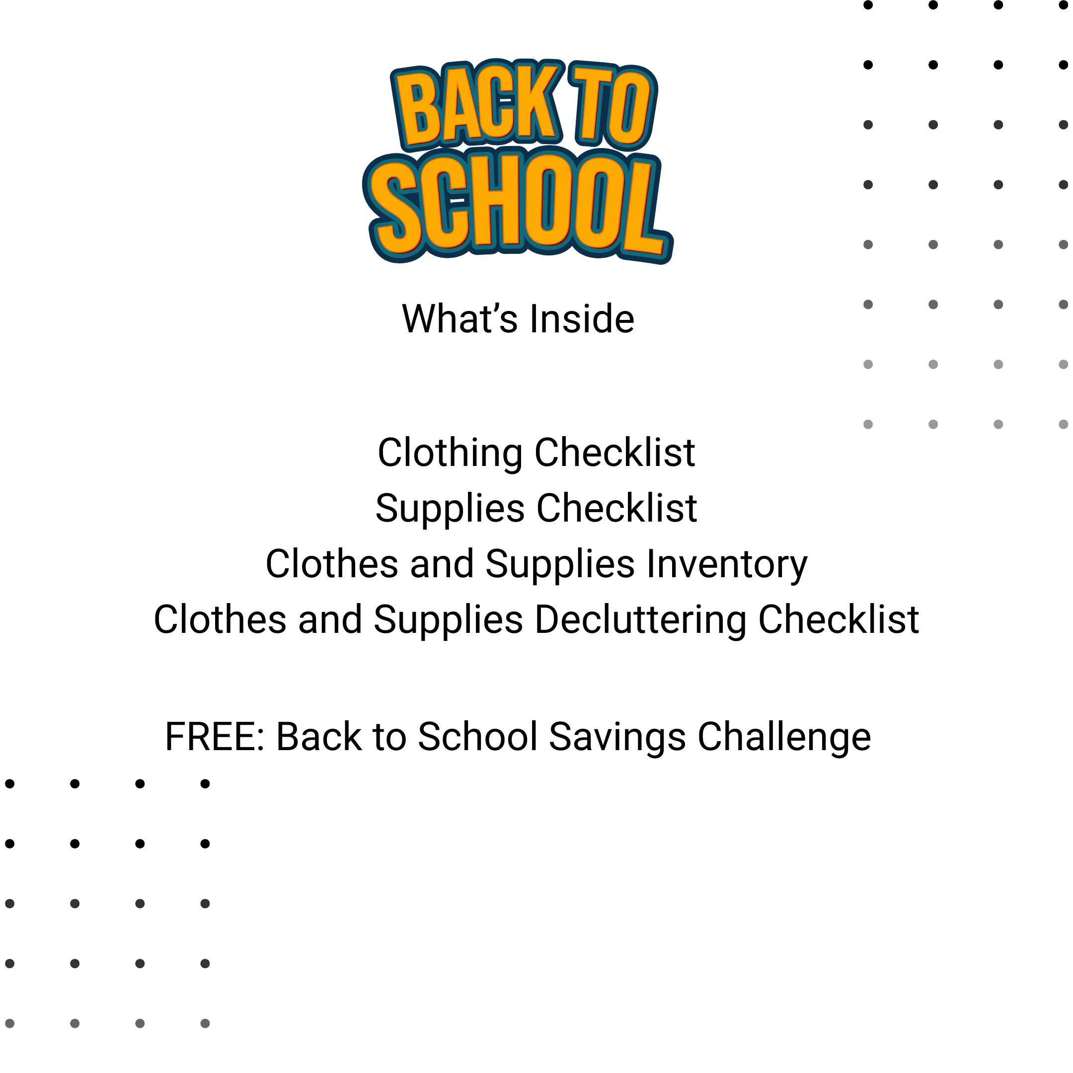 Back to School Clothes and Supplies Checklist Bundle