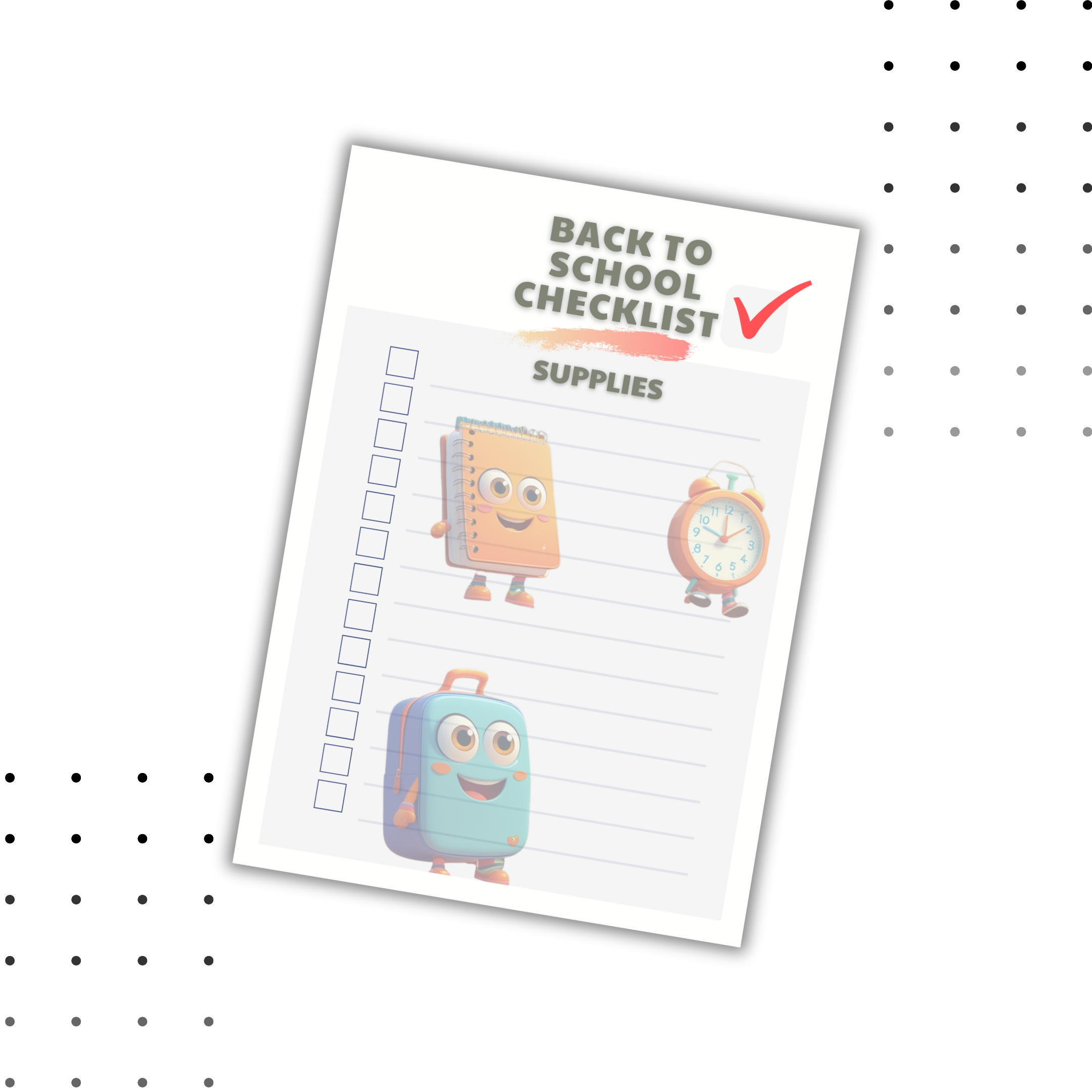 Back to School Clothes and Supplies Checklist Bundle