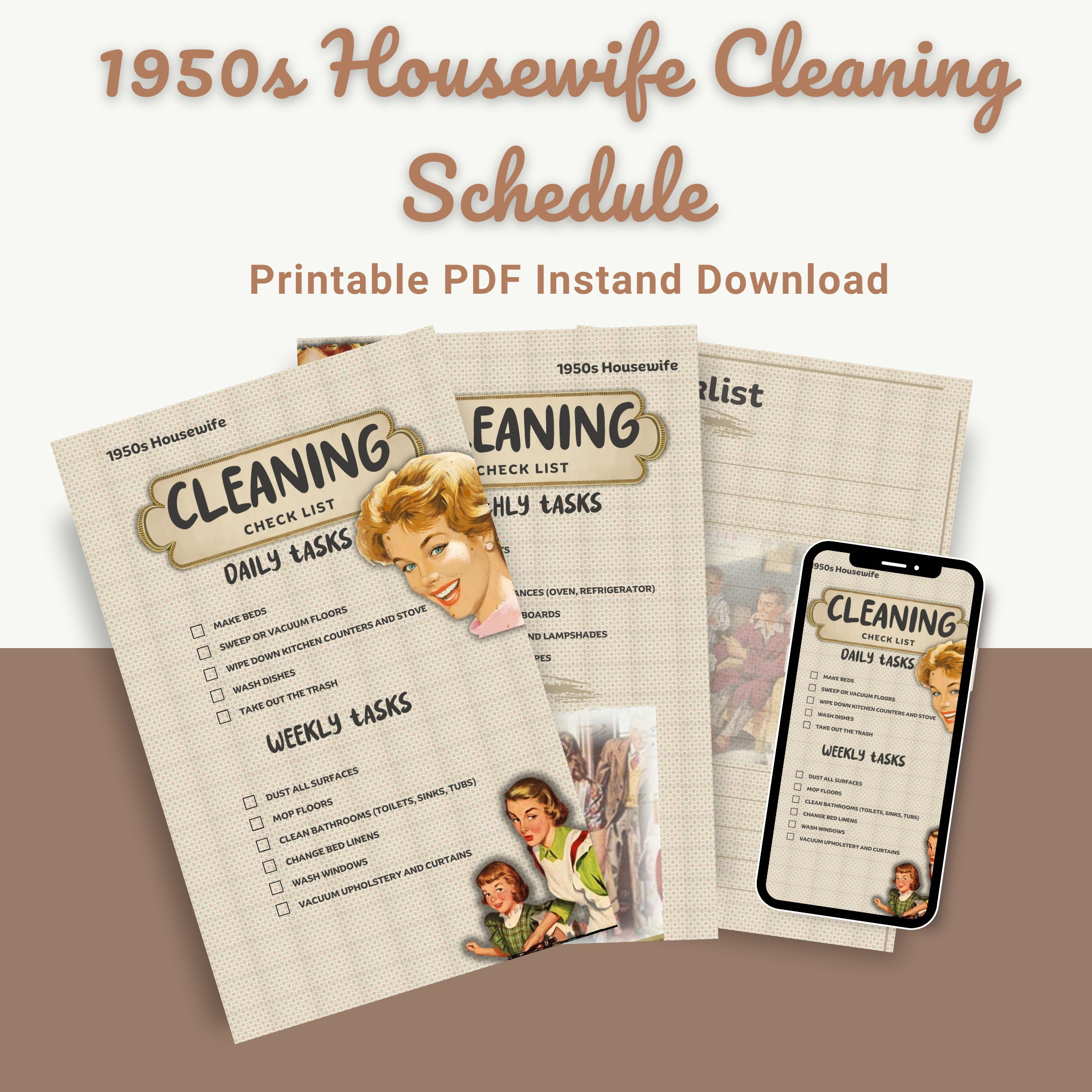 1950s Housewife Cleaning Checklist