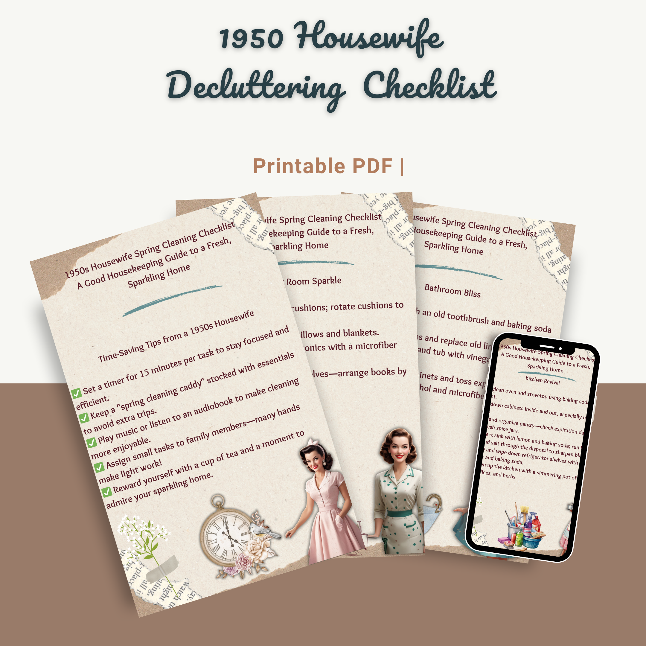 1950s Housewife Spring Cleaning Checklist – A Vintage Guide to a Sparkling Home!