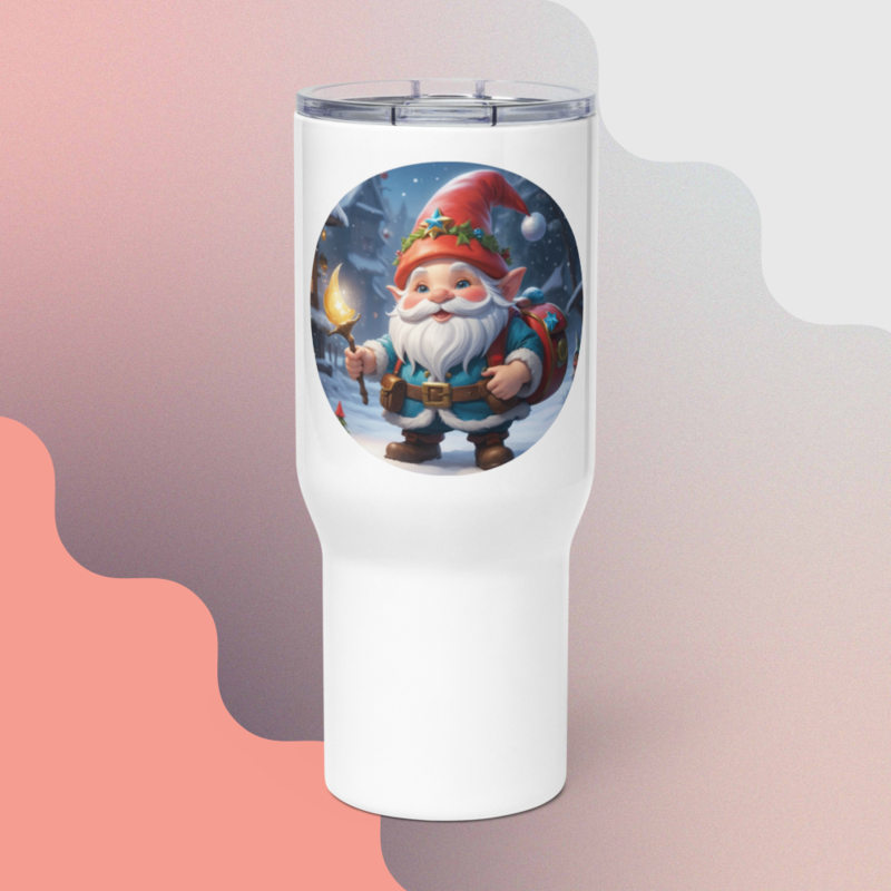Christmas Gnome Travel Mug with Handle 