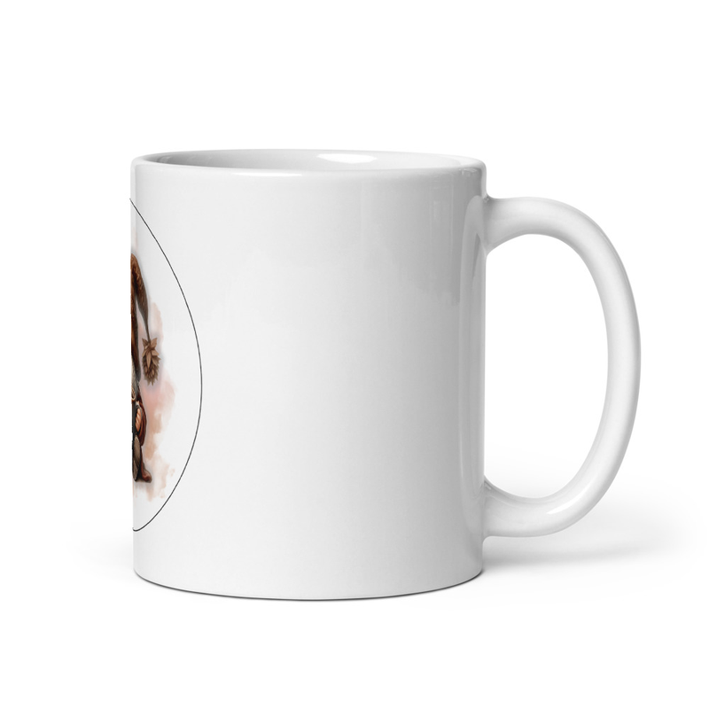 Whimsical Fall Gnome Coffee Glossy Mug