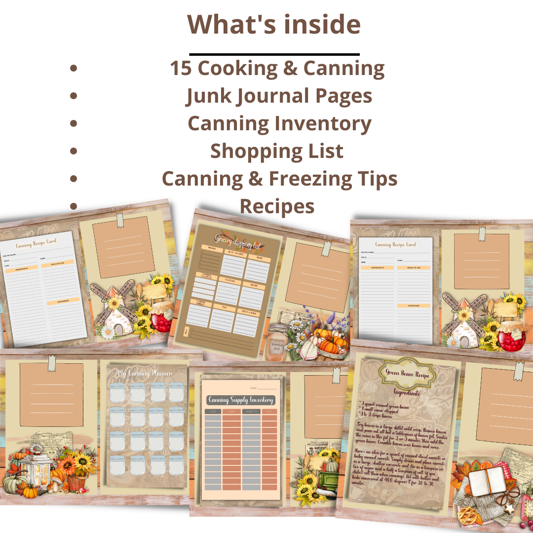 Printable Canning Journal Pages | Food Preservation Logbook 