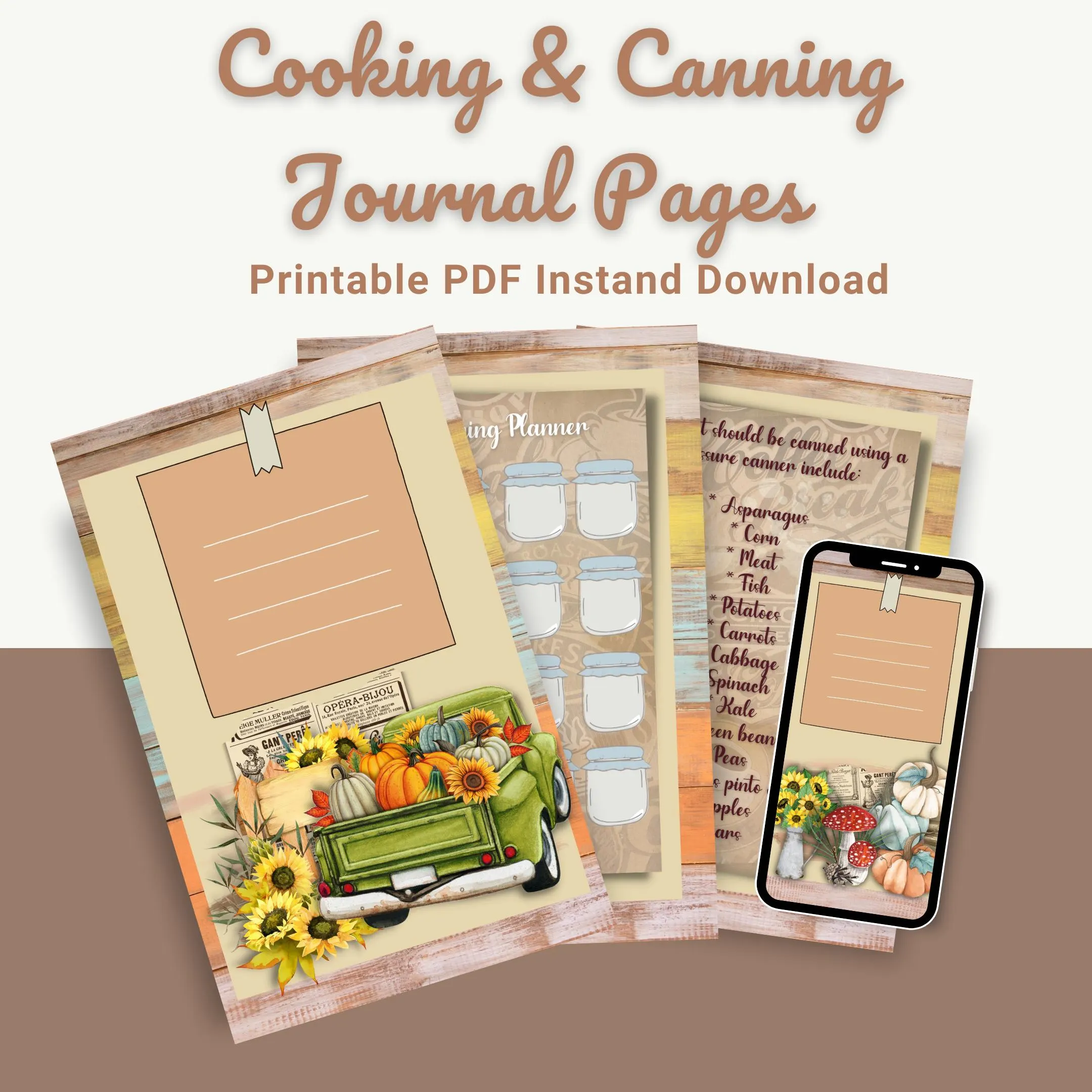 Printable Canning Journal Pages | Food Preservation Logbook 