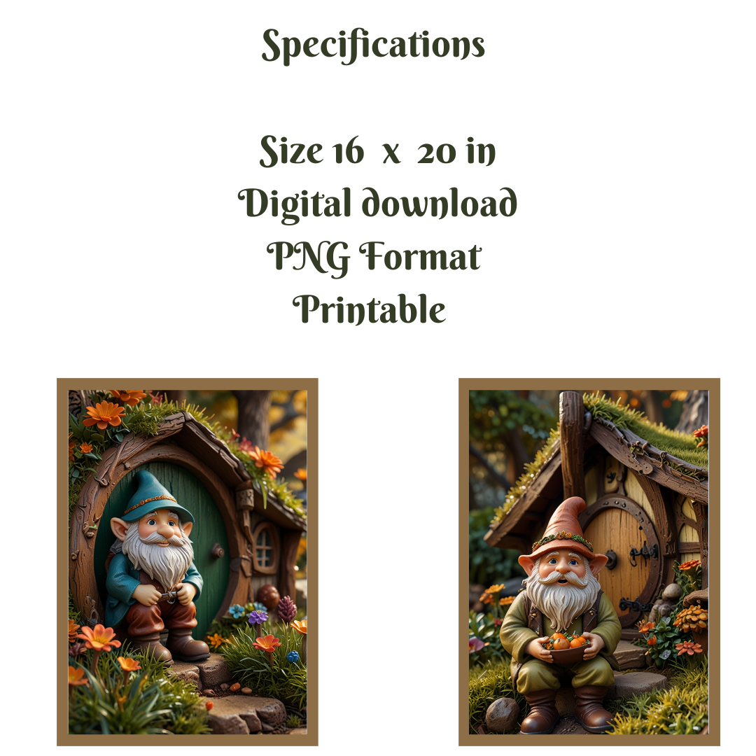 Whimsical Fall Gnomes: Printable Wall Art for Cozy Autumn Decor