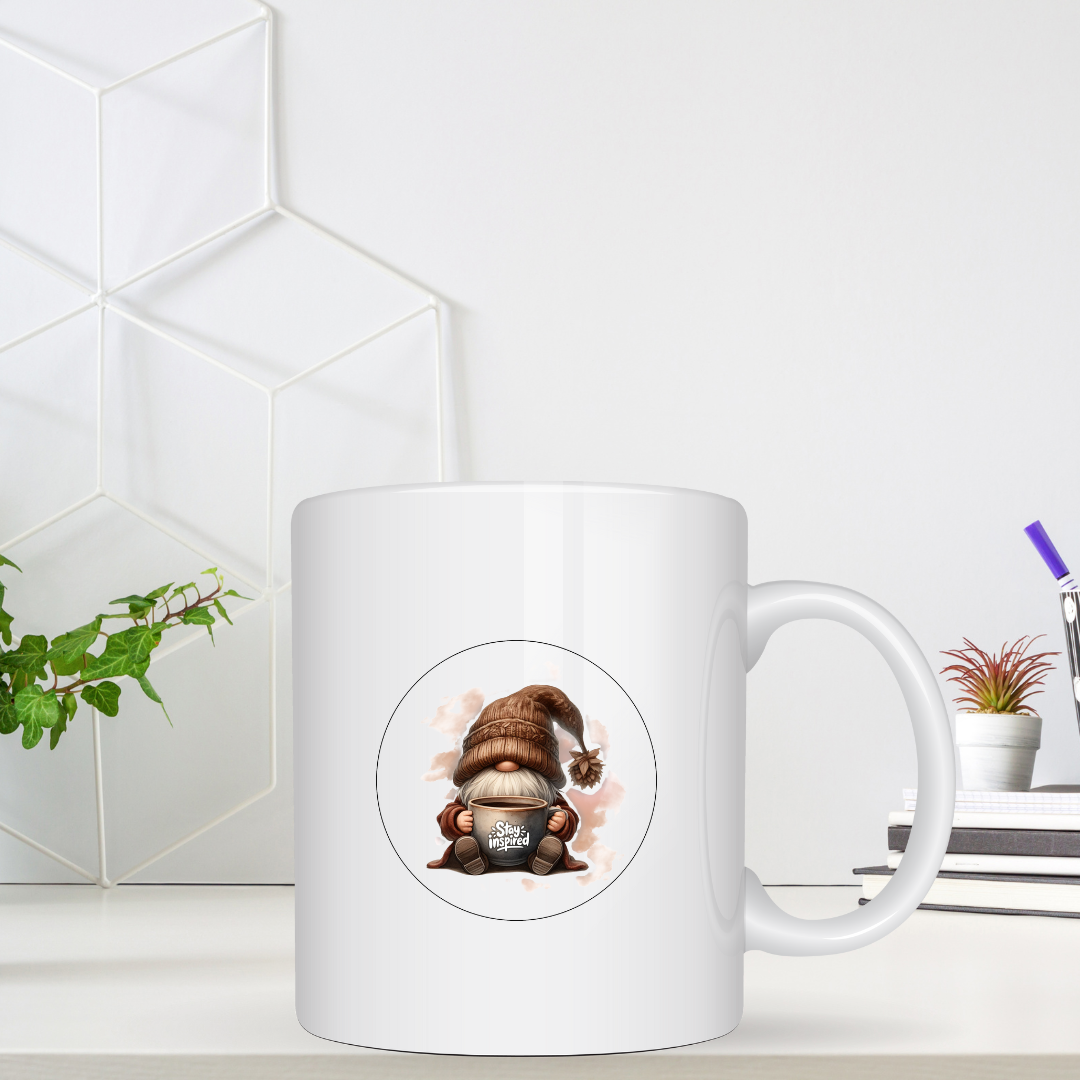 Whimsical Fall Gnome Coffee Glossy Mug
