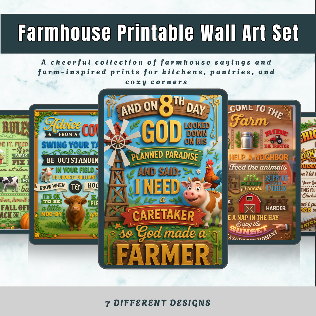 FarmHouse Printable Wall Art Set 
