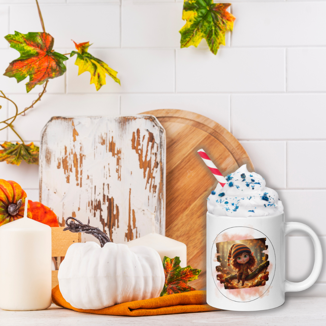 Cute Fall Gnome Coffee Mug – Cozy Autumn Cup with Double-Sided Design