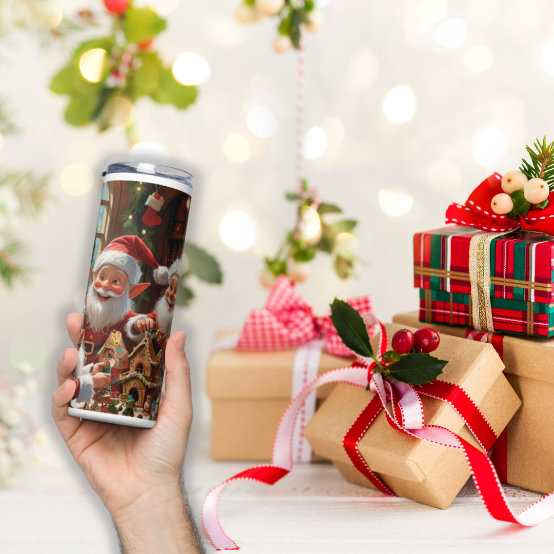 Christmas Elf Magic Tumbler - Christmas Elf Workshop Stainless steel tumbler