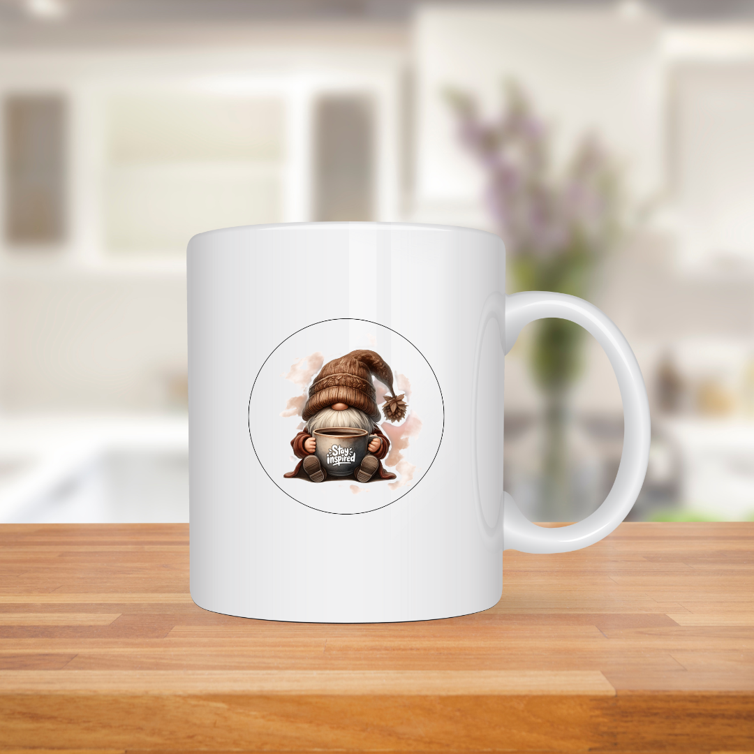Whimsical Fall Gnome Coffee Glossy Mug