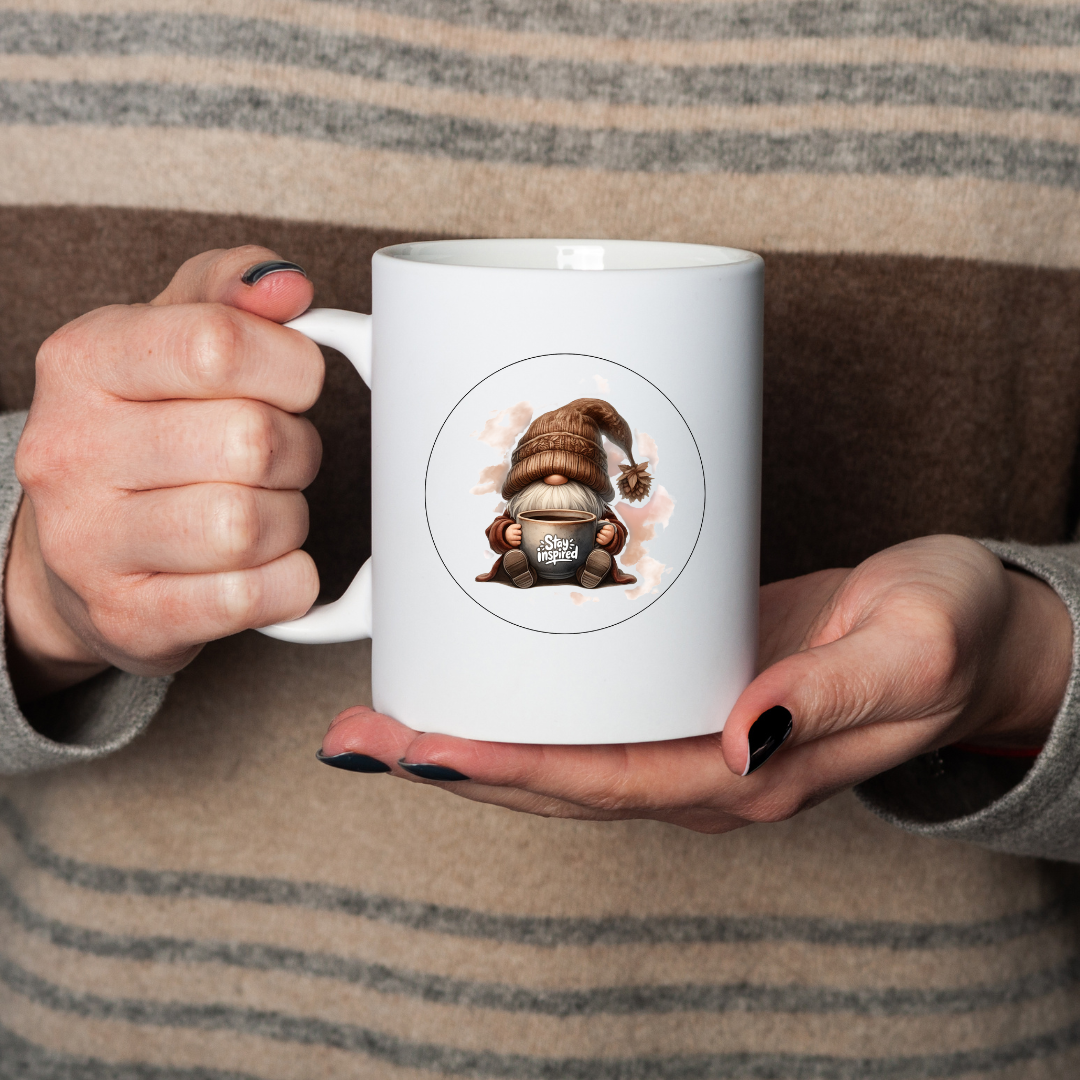 Whimsical Fall Gnome Coffee Glossy Mug
