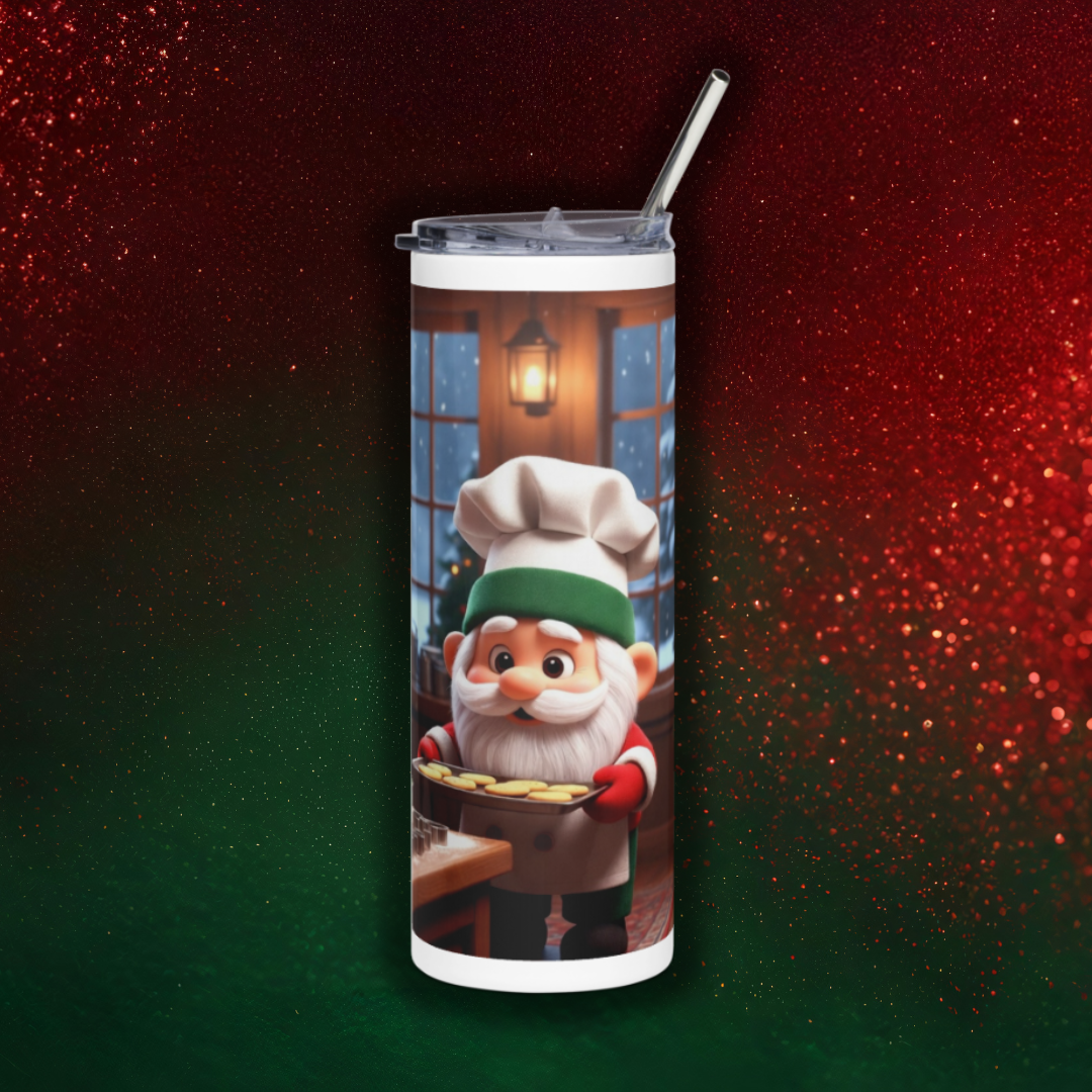 Christmas Kitchen Gnome Tumbler Full Wrap