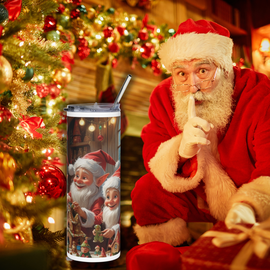 Christmas Elf Magic Tumbler - Christmas Elf Workshop Stainless steel tumbler