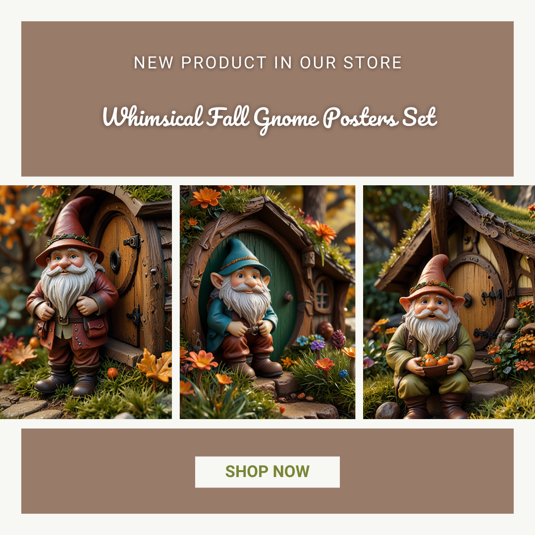 Whimsical Fall Gnomes: Printable Wall Art for Cozy Autumn Decor