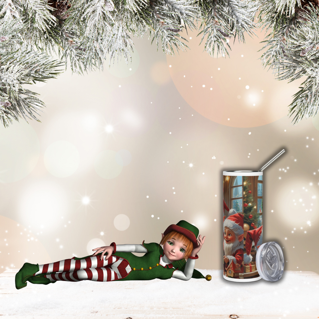 Christmas Elf Magic Tumbler - Christmas Elf Workshop Stainless steel tumbler