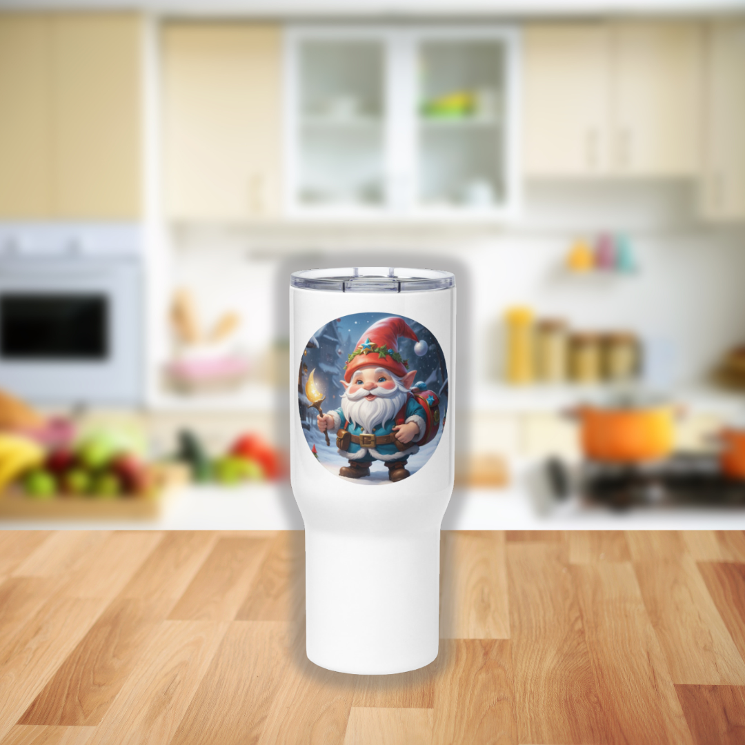Christmas Gnome Travel Mug with Handle 