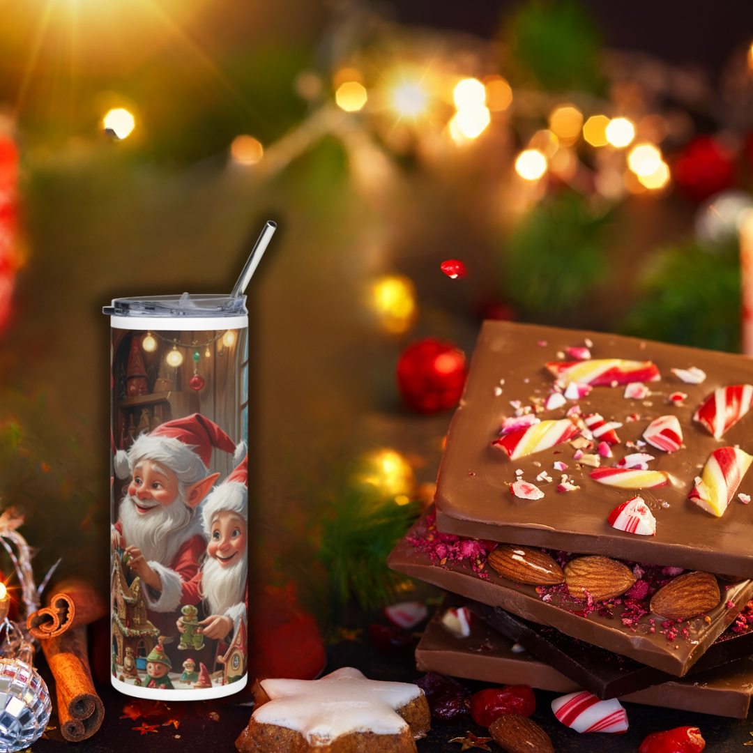 Christmas Elf Magic Tumbler - Christmas Elf Workshop Stainless steel tumbler