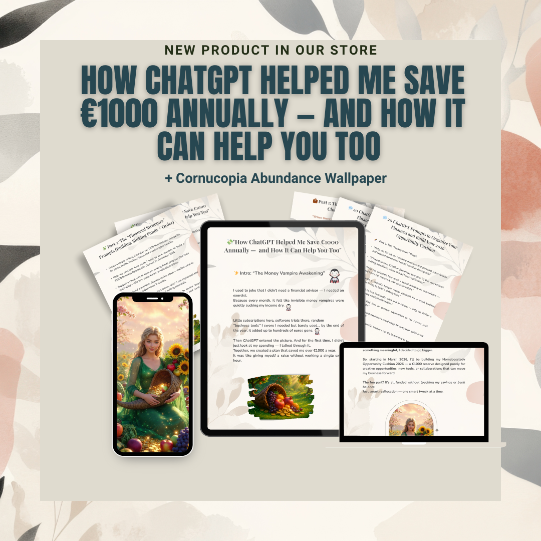 How ChatGPT Helped Me Save €1000 Annually — and How It Can Help You Too | Smart Money Philosophy + Cornucopia Abundance Wallpaper