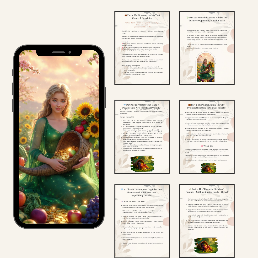 How ChatGPT Helped Me Save €1000 Annually — and How It Can Help You Too | Smart Money Philosophy + Cornucopia Abundance Wallpaper