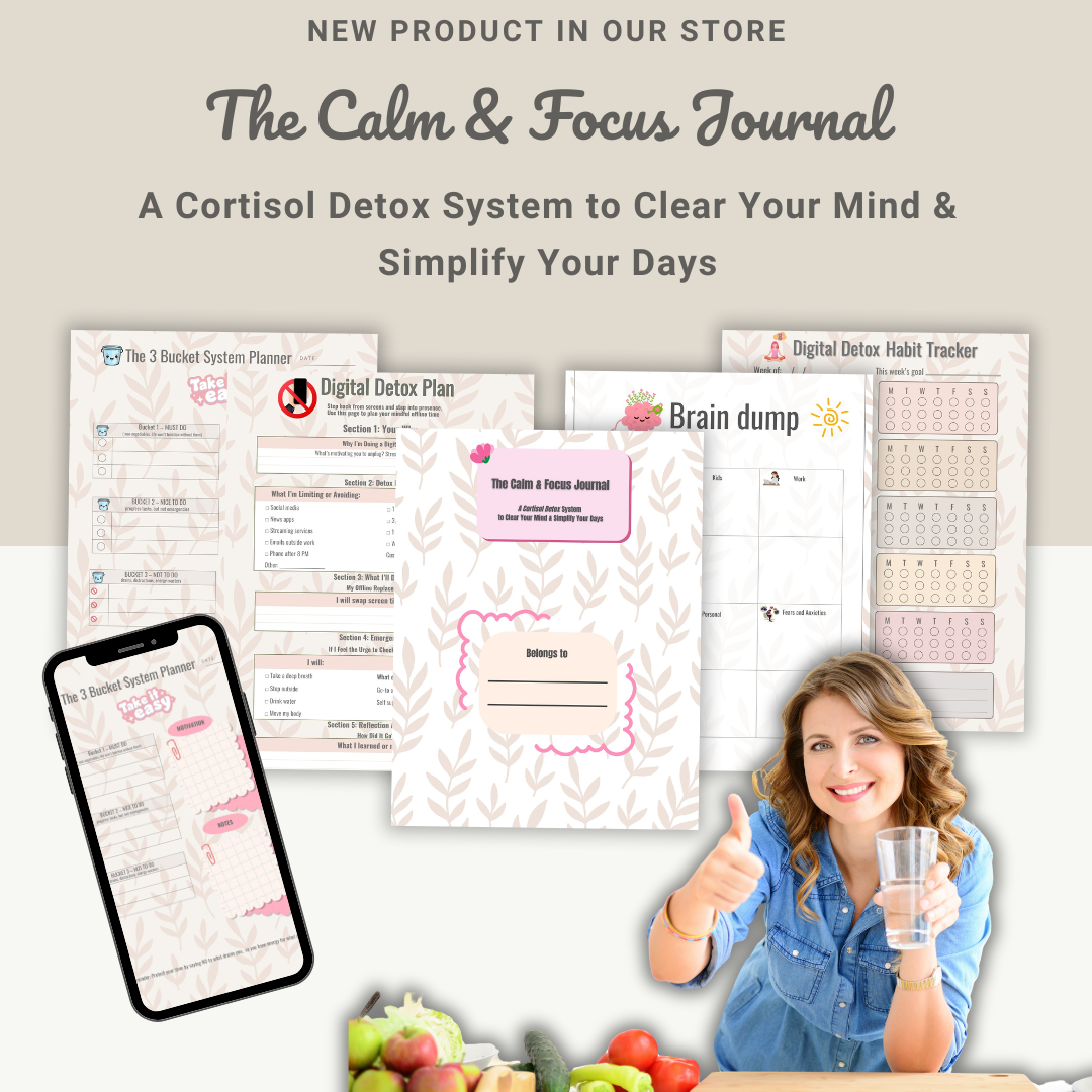 The Calm & Focus Journal – Cortisol Detox System for a Stress-Free Life (Instant Download)