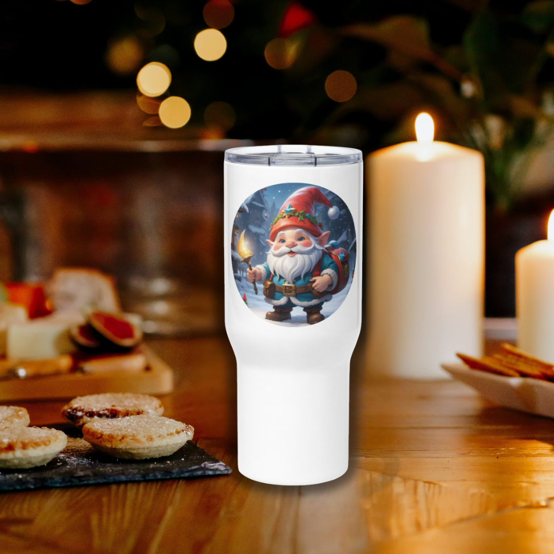 Christmas Gnome Travel Mug with Handle 