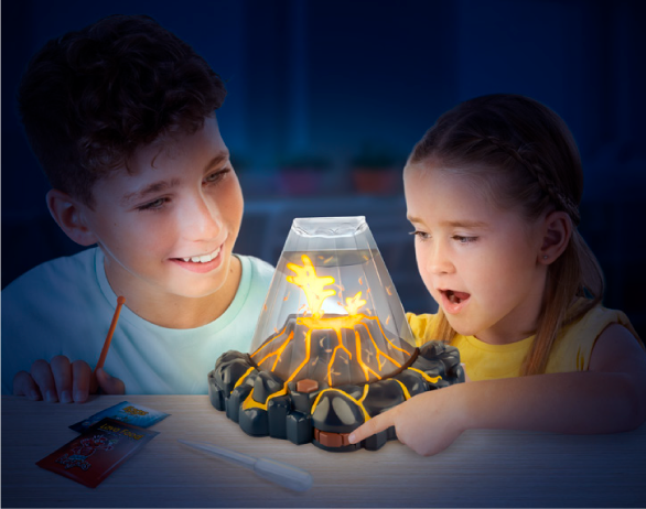 Aqua Dragons VULKANO rinkinys su LED šviesomis ir RAUDONAIS Drakoniukais