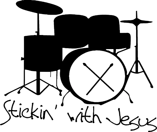 Stickin' with Jesus - a great wall decal for a music room or even for a large drum