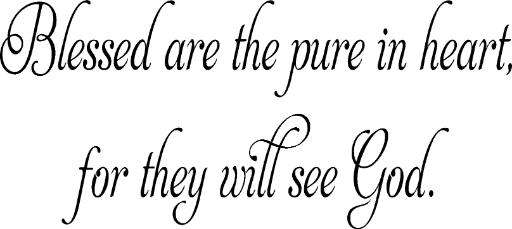 Blessed are the pure inheart, for they will see God.