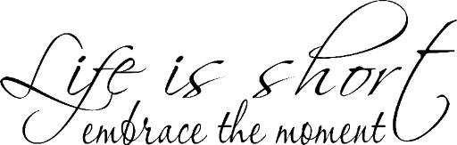 Life is short embrace the moment