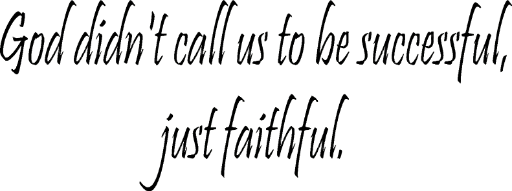 God didn't call us to be successful, just faithful.
