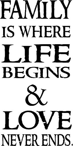 Family is where life begins & love never ends.