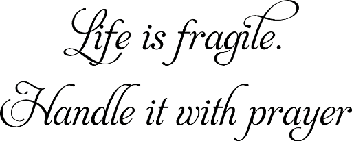 Life is fragile. Handle it with prayer.