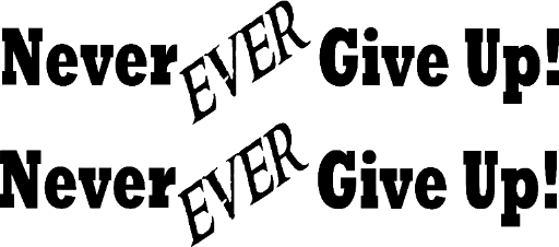 Never EVER Give Up! (2 Pack)