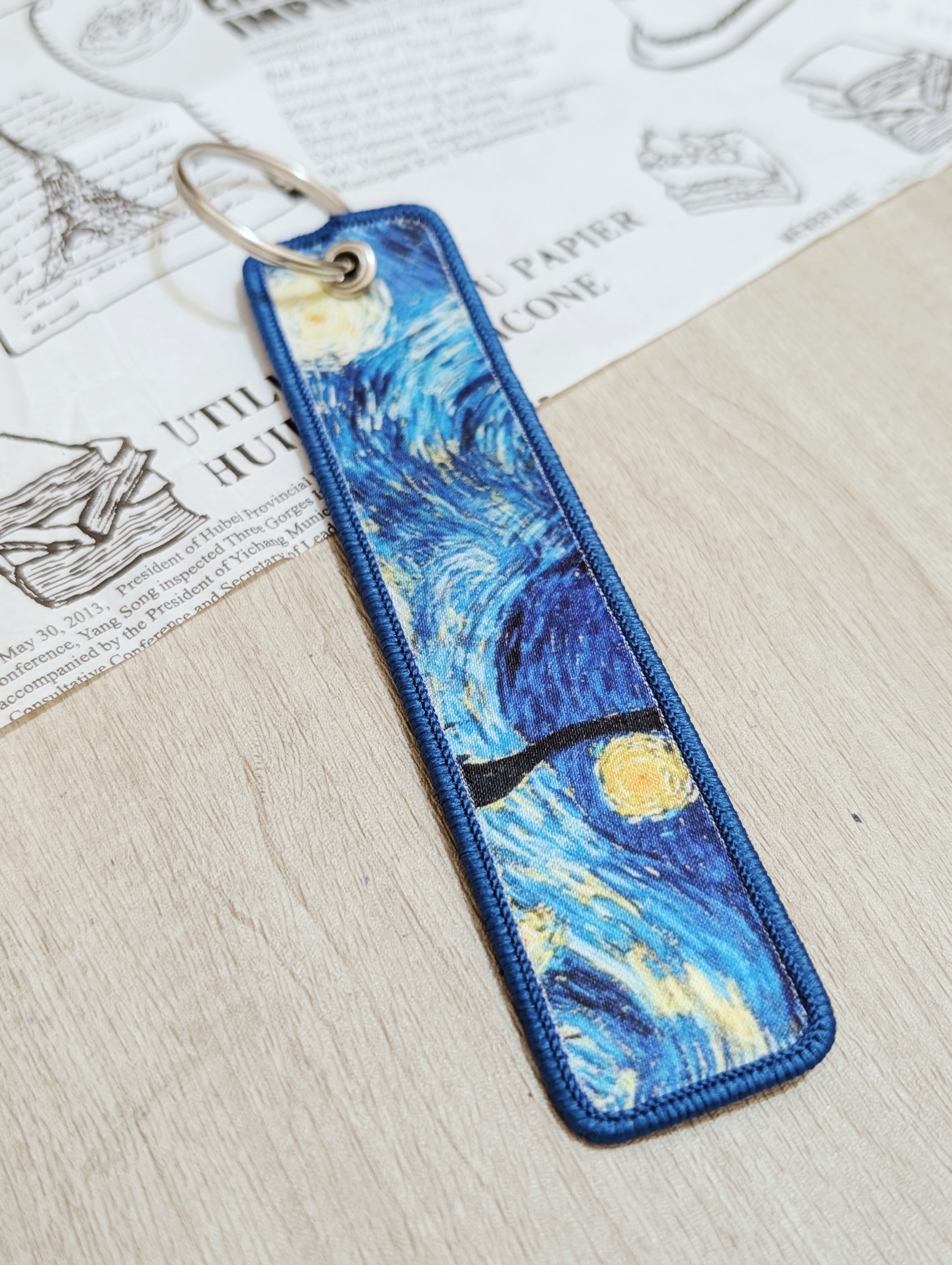 Llavero Bordado Van Gogh - Noche Estrellada 