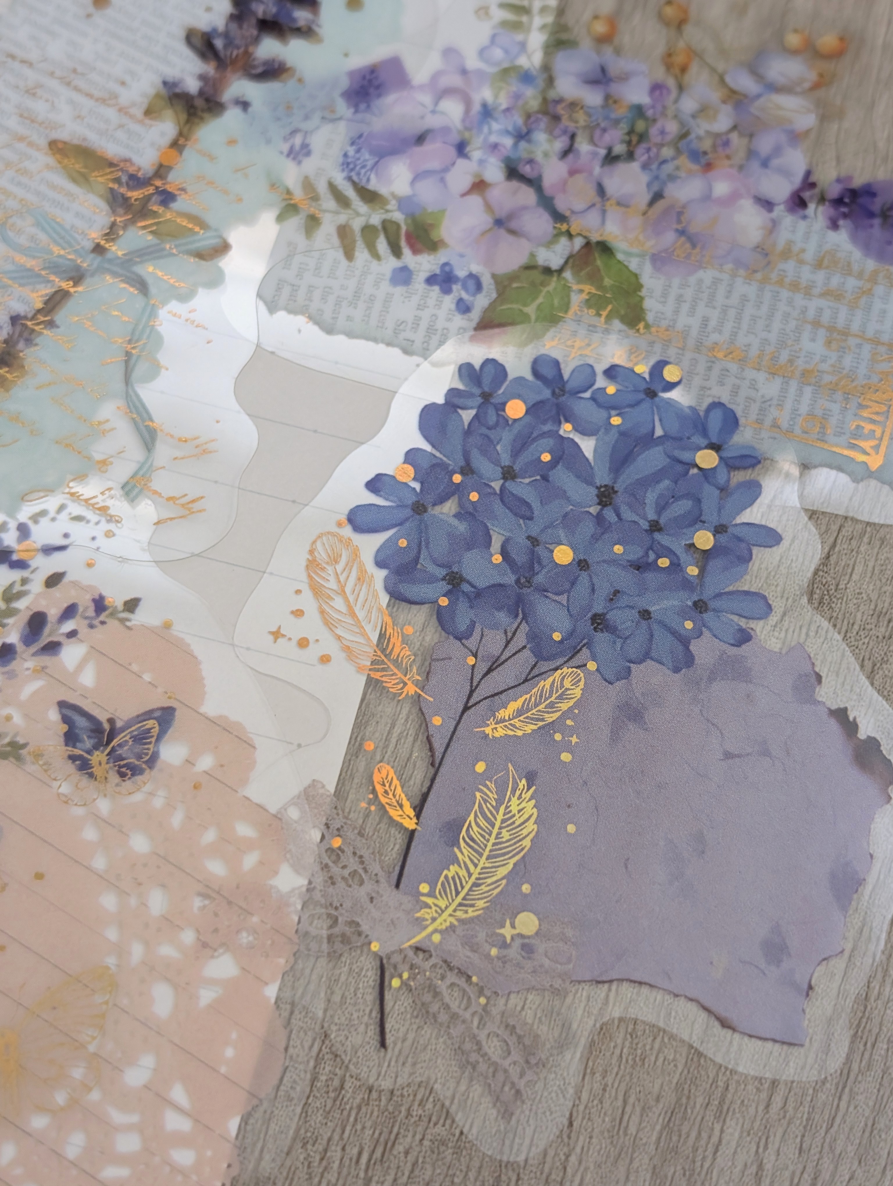 Stickers de Flores Azules 