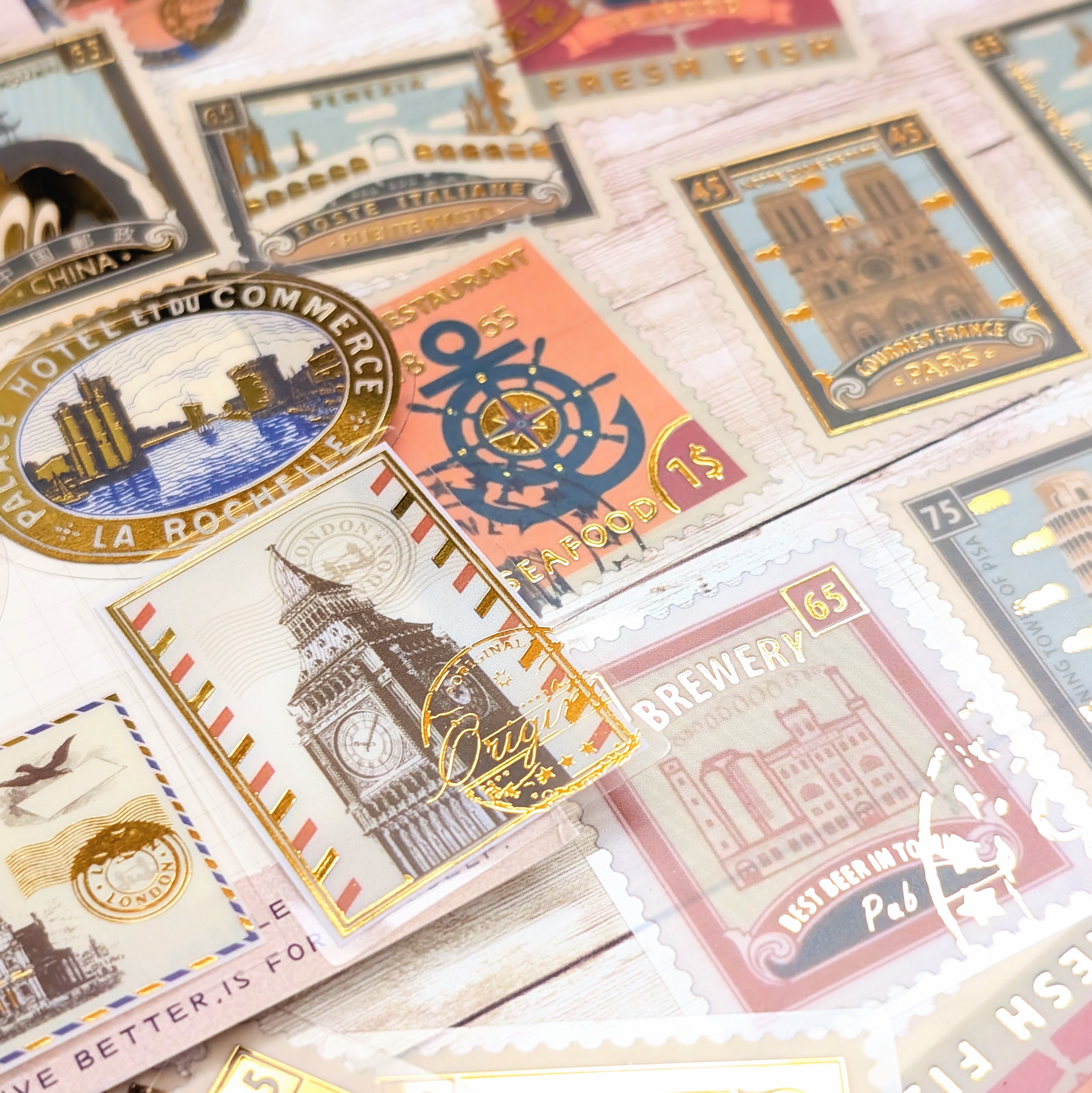 Stickers Vintage - Travel Stamps