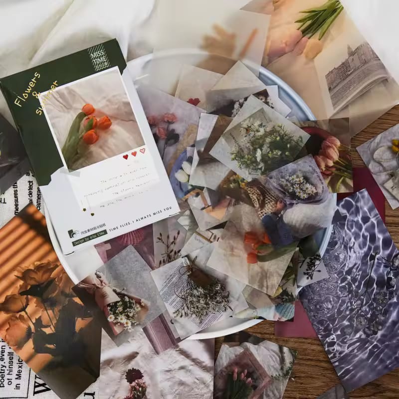 55pzs Kit para Journaling - Flowers & Summer