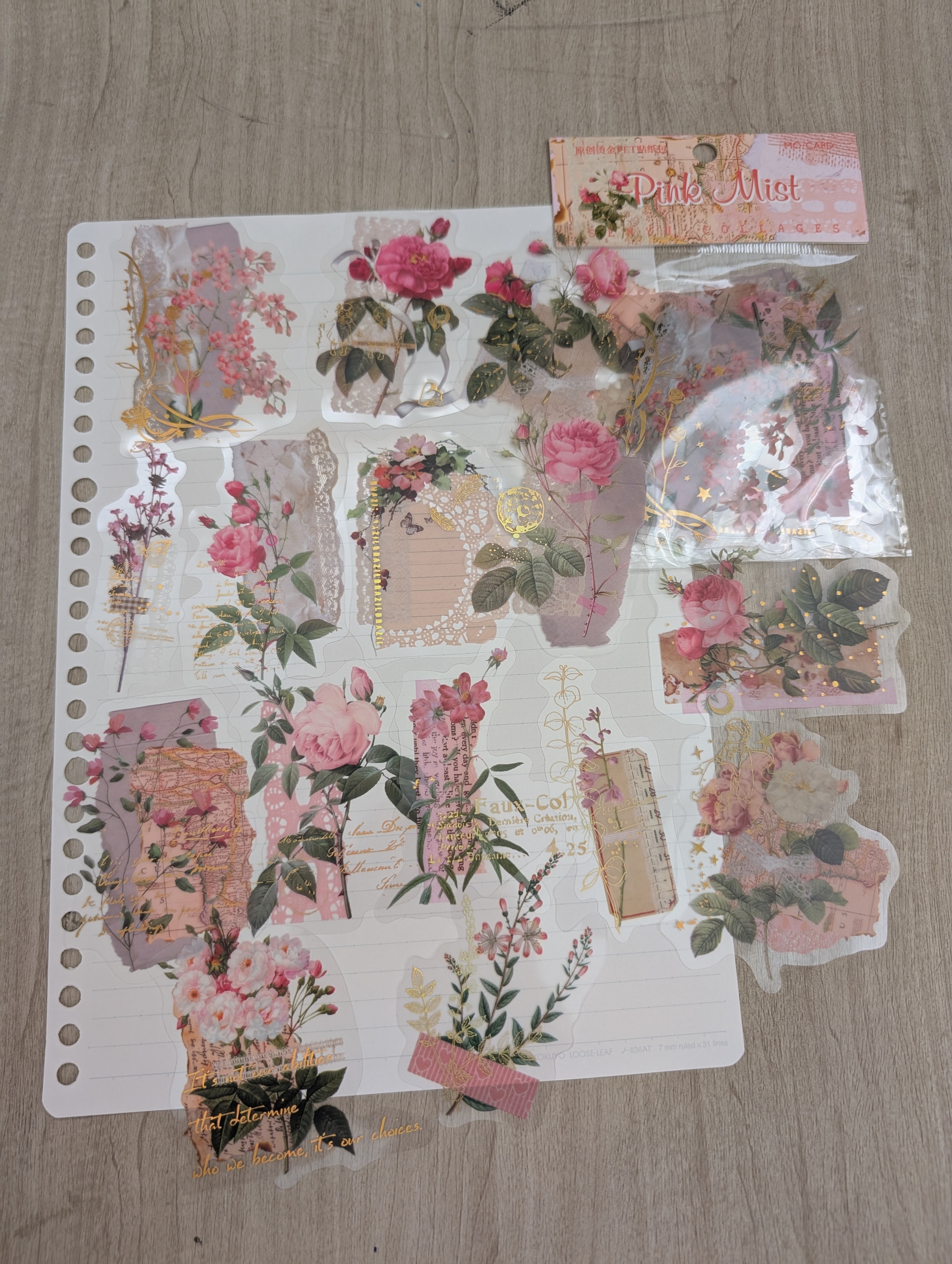 Stickers de Flores Rosadas 